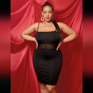 Contrast Mesh Cami Bodycon Dress